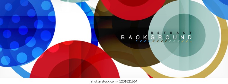Overlapping circles design background. Trendy abstract layout template for business or technology presentation or web brochure cover, wallpaper. Vector illustration