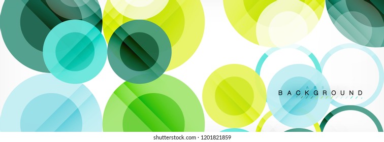 Overlapping circles design background. Trendy abstract layout template for business or technology presentation or web brochure cover, wallpaper. Vector illustration