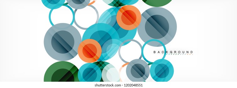 Overlapping circles design background. Trendy abstract layout template for business or technology presentation or web brochure cover, wallpaper. Vector illustration