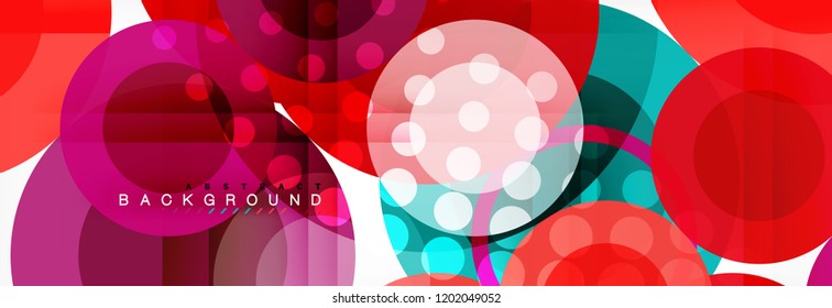 Overlapping circles design background. Trendy abstract layout template for business or technology presentation or web brochure cover, wallpaper. Vector illustration