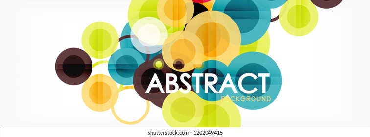 Overlapping circles design background. Trendy abstract layout template for business or technology presentation or web brochure cover, wallpaper. Vector illustration