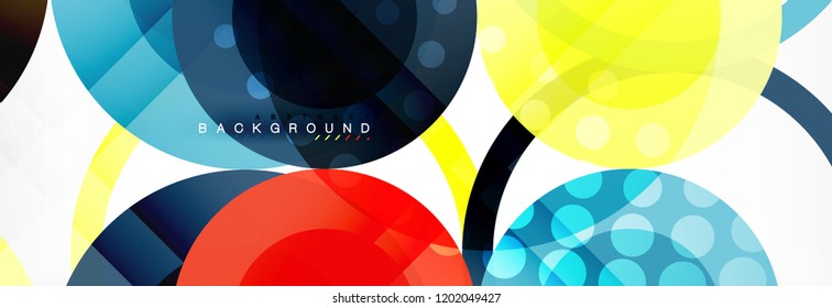 Overlapping circles design background. Trendy abstract layout template for business or technology presentation or web brochure cover, wallpaper. Vector illustration