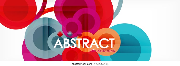 Overlapping circles design background. Trendy abstract layout template for business or technology presentation or web brochure cover, wallpaper. Vector illustration