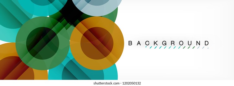 Overlapping circles design background. Trendy abstract layout template for business or technology presentation or web brochure cover, wallpaper. Vector illustration
