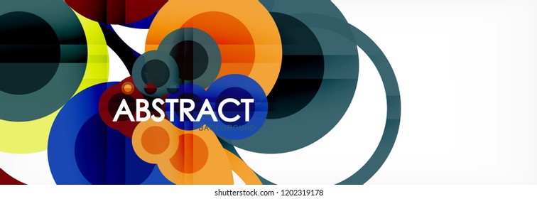 Überlappende Kreise gestalten Hintergrund. Trendy abstrakte Layout-Vorlage für Geschäfts- oder Technologiepräsentation oder Web-Broschüre Titelbild, Bildschirmhintergrund. Vektorgrafik