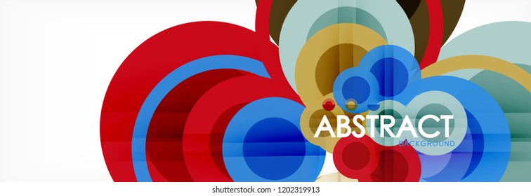 Overlapping circles design background. Trendy abstract layout template for business or technology presentation or web brochure cover, wallpaper. Vector illustration