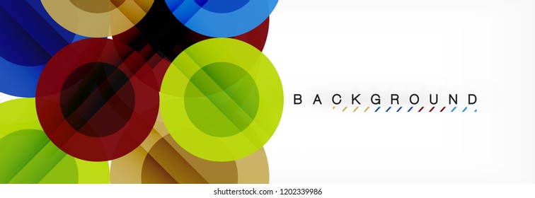Overlapping circles design background. Trendy abstract layout template for business or technology presentation or web brochure cover, wallpaper. Vector illustration