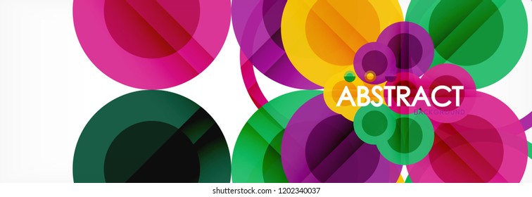 Overlapping circles design background. Trendy abstract layout template for business or technology presentation or web brochure cover, wallpaper. Vector illustration