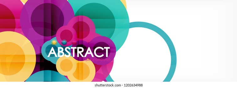 Overlapping circles design background. Trendy abstract layout template for business or technology presentation or web brochure cover, wallpaper. Vector illustration