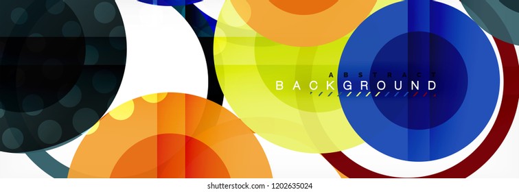 Overlapping circles design background. Trendy abstract layout template for business or technology presentation or web brochure cover, wallpaper. Vector illustration