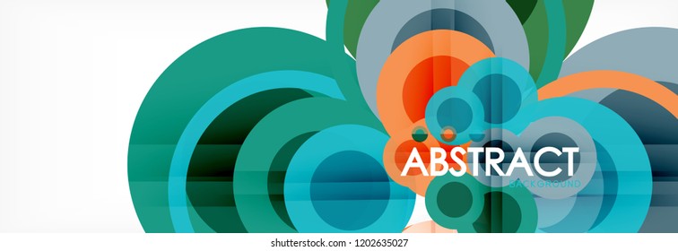 Overlapping circles design background. Trendy abstract layout template for business or technology presentation or web brochure cover, wallpaper. Vector illustration