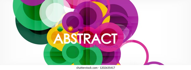 Overlapping circles design background. Trendy abstract layout template for business or technology presentation or web brochure cover, wallpaper. Vector illustration
