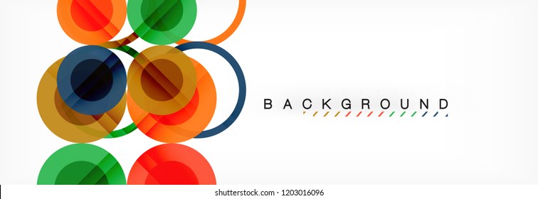 Overlapping circles design background. Trendy abstract layout template for business or technology presentation or web brochure cover, wallpaper. Vector illustration
