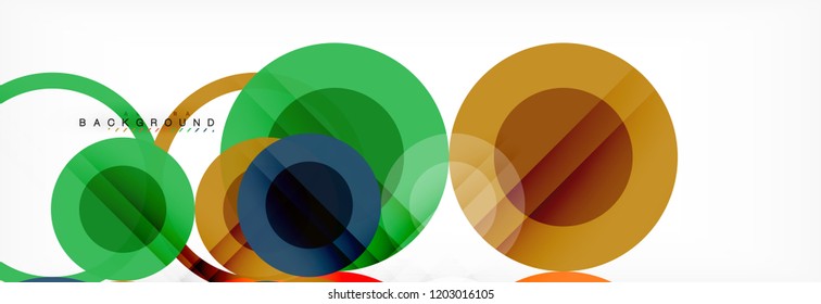 Fondo de diseño de círculos superpuestos. Plantilla de diseño abstracto de moda para presentación de negocios o tecnología o portada de folletos web, fondo de pantalla. Ilustración del vector