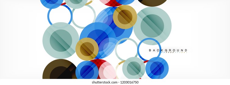 Overlapping circles design background. Trendy abstract layout template for business or technology presentation or web brochure cover, wallpaper. Vector illustration