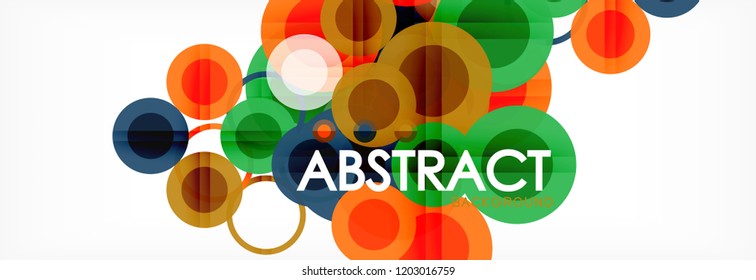 Overlapping circles design background. Trendy abstract layout template for business or technology presentation or web brochure cover, wallpaper. Vector illustration