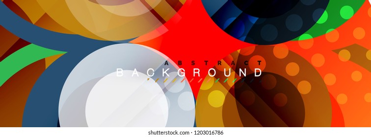Overlapping circles design background. Trendy abstract layout template for business or technology presentation or web brochure cover, wallpaper. Vector illustration