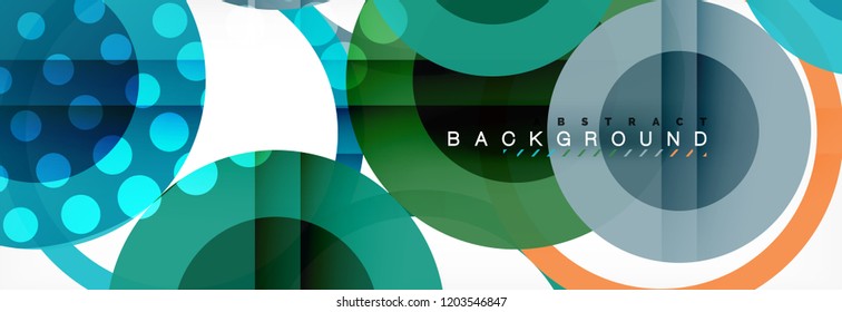 Overlapping circles design background. Trendy abstract layout template for business or technology presentation or web brochure cover, wallpaper. Vector illustration