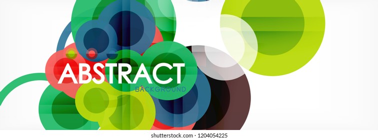 Overlapping circles design background. Trendy abstract layout template for business or technology presentation or web brochure cover, wallpaper. Vector illustration