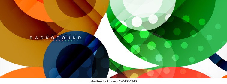 Overlapping circles design background. Trendy abstract layout template for business or technology presentation or web brochure cover, wallpaper. Vector illustration