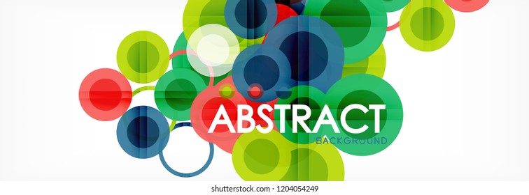 Overlapping circles design background. Trendy abstract layout template for business or technology presentation or web brochure cover, wallpaper. Vector illustration