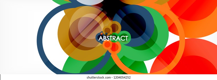 Overlapping circles design background. Trendy abstract layout template for business or technology presentation or web brochure cover, wallpaper. Vector illustration