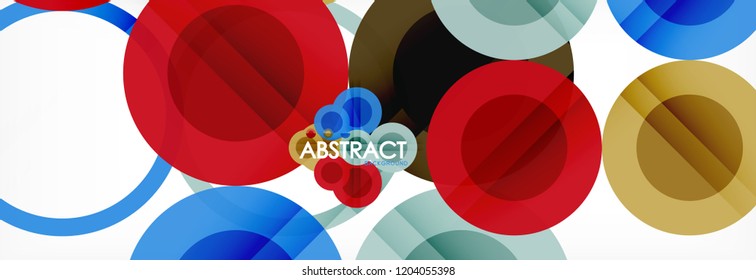 Overlapping circles design background. Trendy abstract layout template for business or technology presentation or web brochure cover, wallpaper. Vector illustration