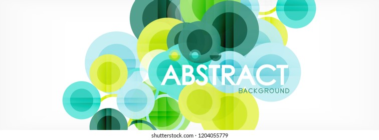Overlapping circles design background. Trendy abstract layout template for business or technology presentation or web brochure cover, wallpaper. Vector illustration