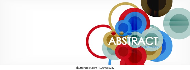 Overlapping circles design background. Trendy abstract layout template for business or technology presentation or web brochure cover, wallpaper. Vector illustration