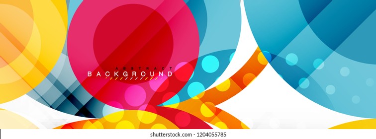 Overlapping circles design background. Trendy abstract layout template for business or technology presentation or web brochure cover, wallpaper. Vector illustration