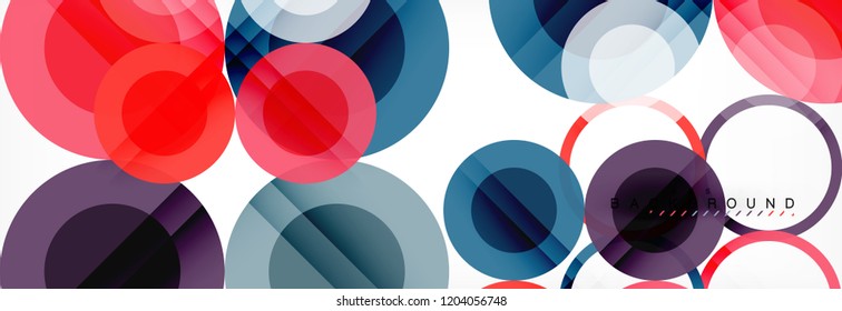 Overlapping circles design background. Trendy abstract layout template for business or technology presentation or web brochure cover, wallpaper. Vector illustration