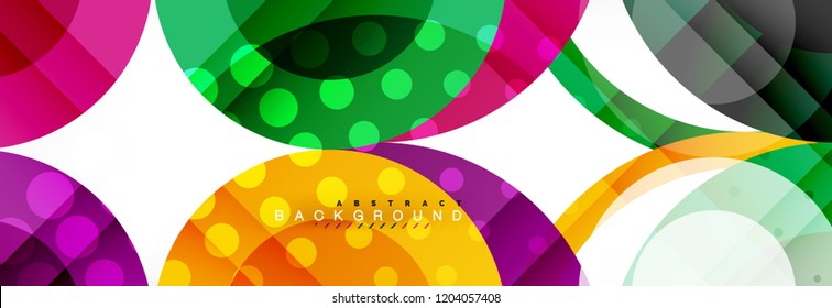 Overlapping circles design background. Trendy abstract layout template for business or technology presentation or web brochure cover, wallpaper. Vector illustration