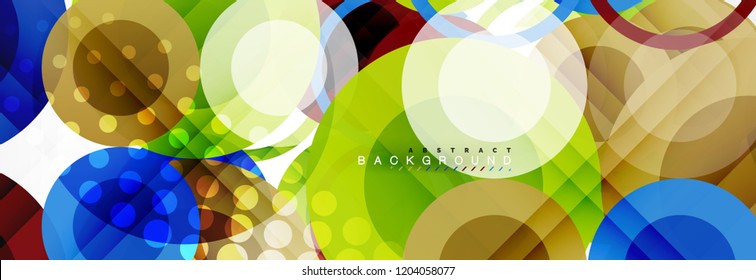 Overlapping circles design background. Trendy abstract layout template for business or technology presentation or web brochure cover, wallpaper. Vector illustration