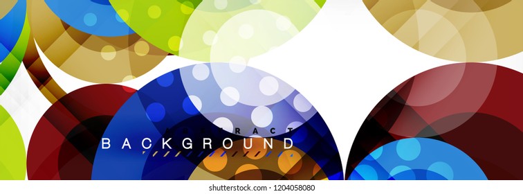 Overlapping circles design background. Trendy abstract layout template for business or technology presentation or web brochure cover, wallpaper. Vector illustration