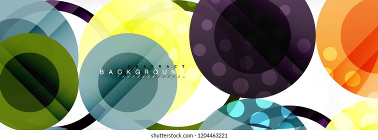 Overlapping circles design background. Trendy abstract layout template for business or technology presentation or web brochure cover, wallpaper. Vector illustration