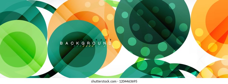 Overlapping circles design background. Trendy abstract layout template for business or technology presentation or web brochure cover, wallpaper. Vector illustration