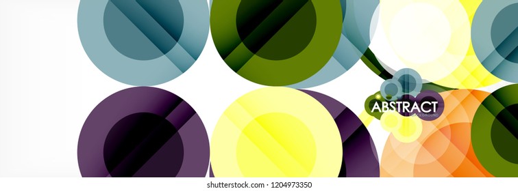 Overlapping circles design background. Trendy abstract layout template for business or technology presentation or web brochure cover, wallpaper. Vector illustration