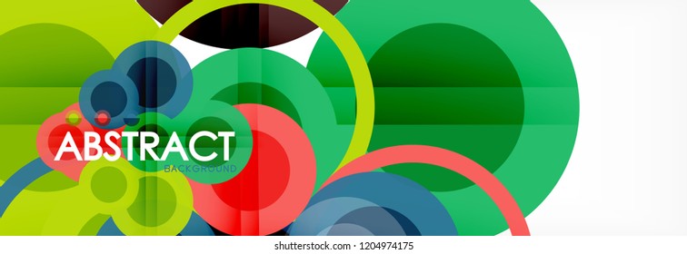 Overlapping circles design background. Trendy abstract layout template for business or technology presentation or web brochure cover, wallpaper. Vector illustration