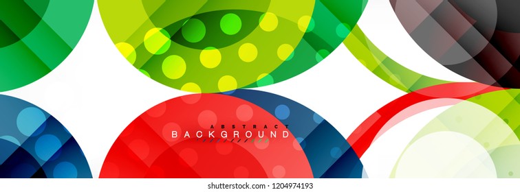 Overlapping circles design background. Trendy abstract layout template for business or technology presentation or web brochure cover, wallpaper. Vector illustration