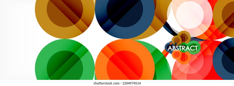 Overlapping circles design background. Trendy abstract layout template for business or technology presentation or web brochure cover, wallpaper. Vector illustration