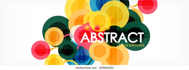 Overlapping circles design background. Trendy abstract layout template for business or technology presentation or web brochure cover, wallpaper. Vector illustration