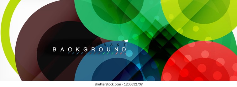 Overlapping circles design background. Trendy abstract layout template for business or technology presentation or web brochure cover, wallpaper. Vector illustration