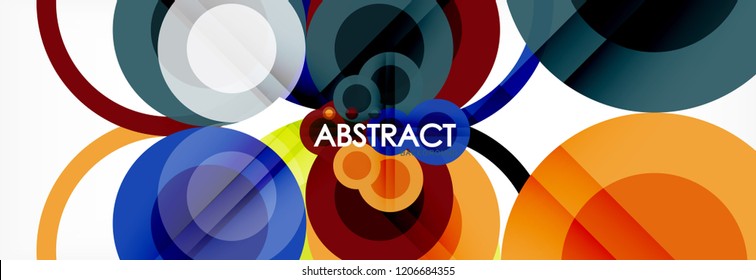 Overlapping circles design background. Trendy abstract layout template for business or technology presentation or web brochure cover, wallpaper. Vector illustration