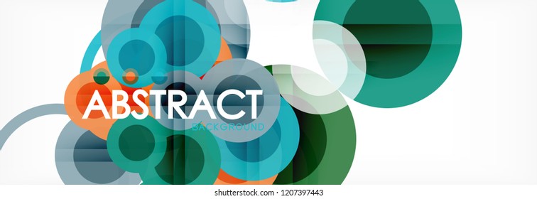 Overlapping circles design background. Trendy abstract layout template for business or technology presentation or web brochure cover, wallpaper. Vector illustration