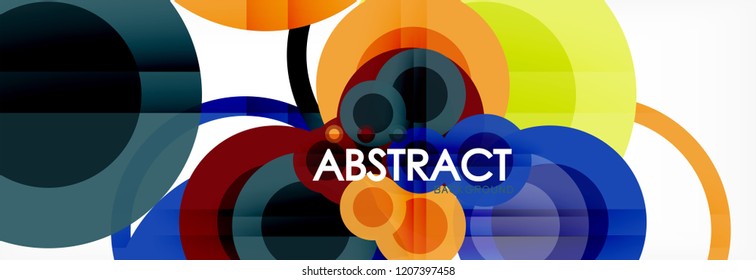 Overlapping circles design background. Trendy abstract layout template for business or technology presentation or web brochure cover, wallpaper. Vector illustration