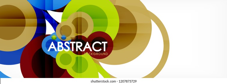 Fondo de diseño de círculos superpuestos. Plantilla de diseño abstracto de moda para presentación de negocios o tecnología o portada de folletos web, fondo de pantalla. Ilustración del vector