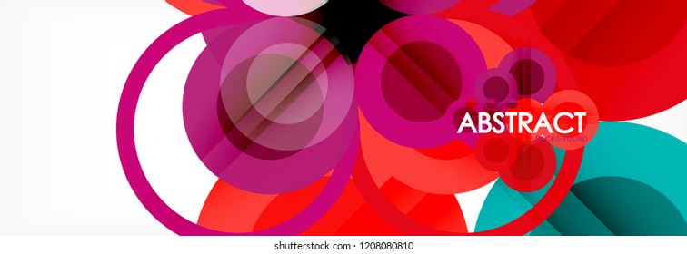 Overlapping circles design background. Trendy abstract layout template for business or technology presentation or web brochure cover, wallpaper. Vector illustration