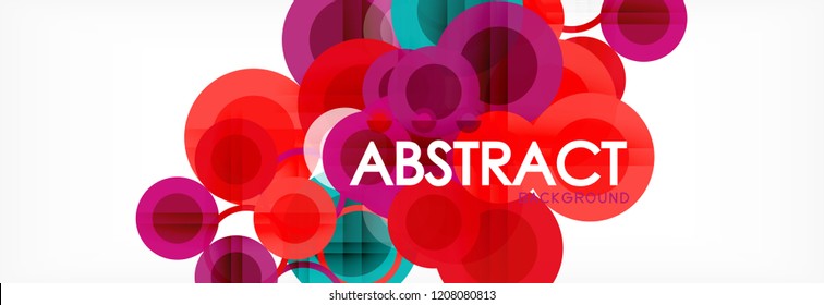 Overlapping circles design background. Trendy abstract layout template for business or technology presentation or web brochure cover, wallpaper. Vector illustration