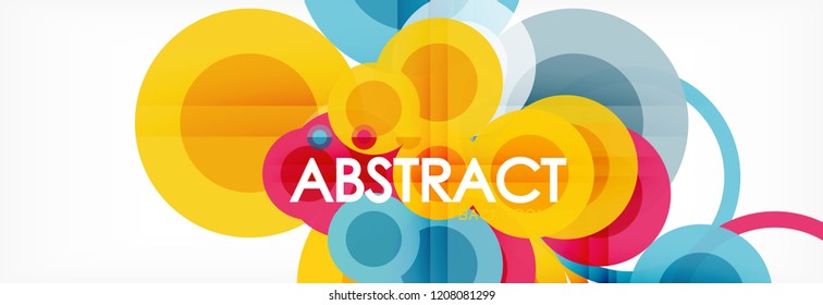 Overlapping circles design background. Trendy abstract layout template for business or technology presentation or web brochure cover, wallpaper. Vector illustration