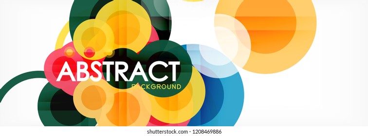 Overlapping circles design background. Trendy abstract layout template for business or technology presentation or web brochure cover, wallpaper. Vector illustration